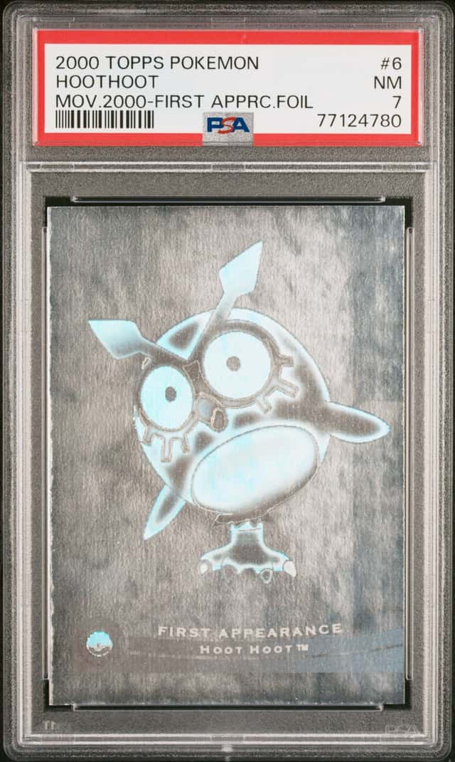 TOPPS POKEMON HOOTHOOT 2000 THE MOVIE FIRST APPEARANCE FOIL #6 PSA  7