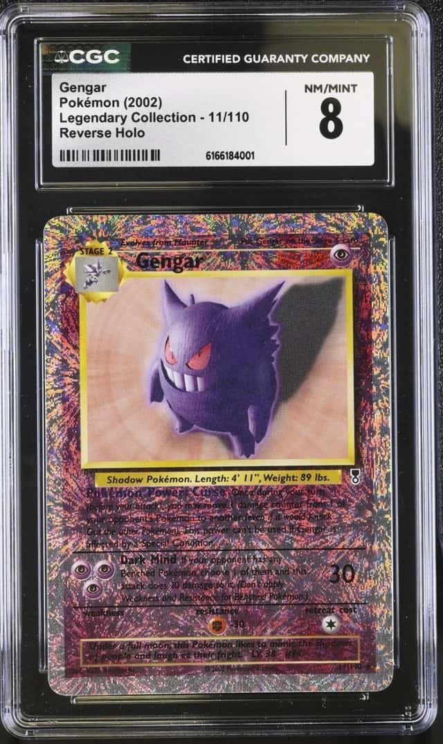 Pokémon Gengar Reverse Holo 2002 Legendary Collection 11/110 CGC 8