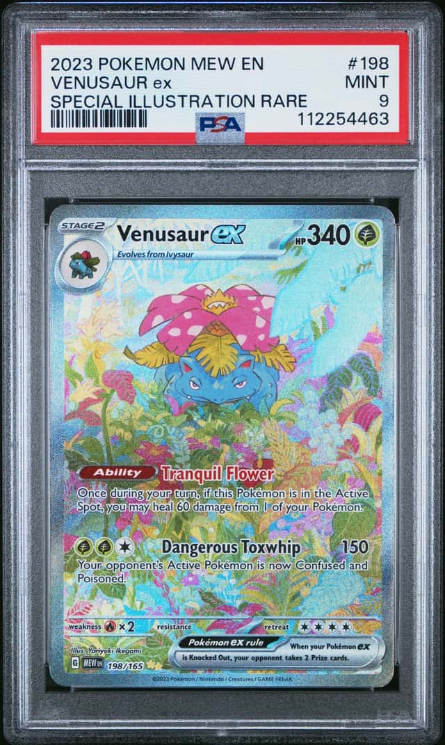 Pokémon TCG Venusaur EX Scarlet & Violet 151 Card Sir 198/165 PSA 9