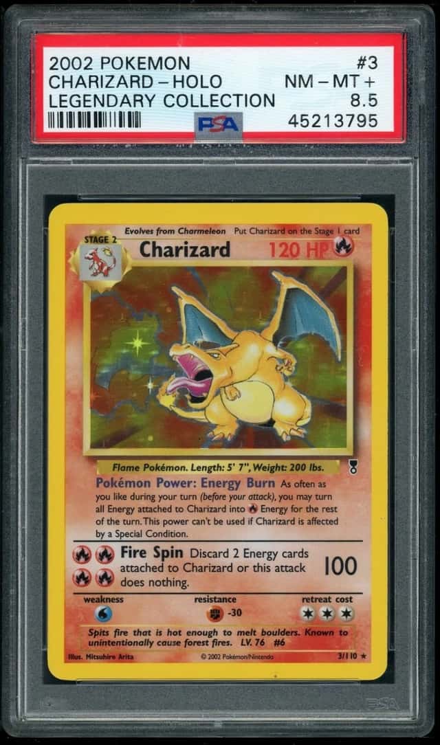 2002 POKEMON CHARIZARD-HOLO LEGENDARY COLLECTION #3 PSA 8.5