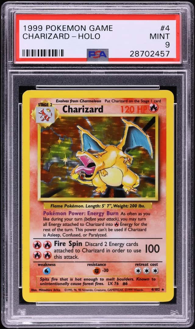 1999 Pokemon Base Set Holo Charizard #4 PSA 9 MINT