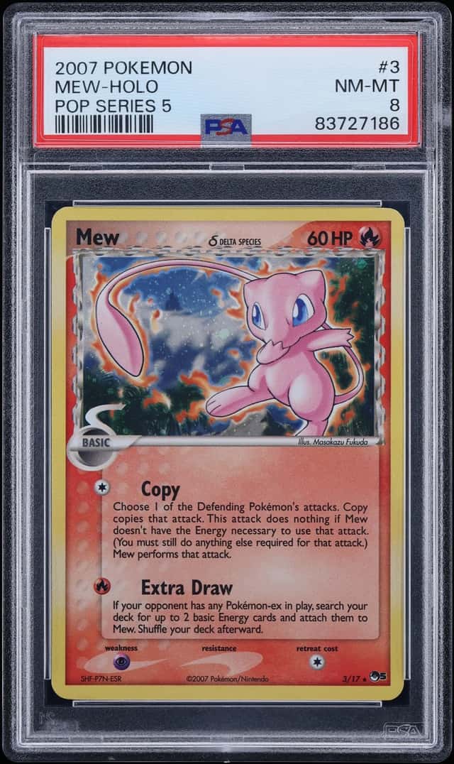 2007 Pokemon Pop Series 5 Holo Mew #3 PSA 8 NM-MT