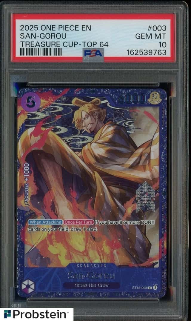 2025 One Piece EN Treasure Cup Top 64 #003 San-Gorou PSA 10 GEM MINT