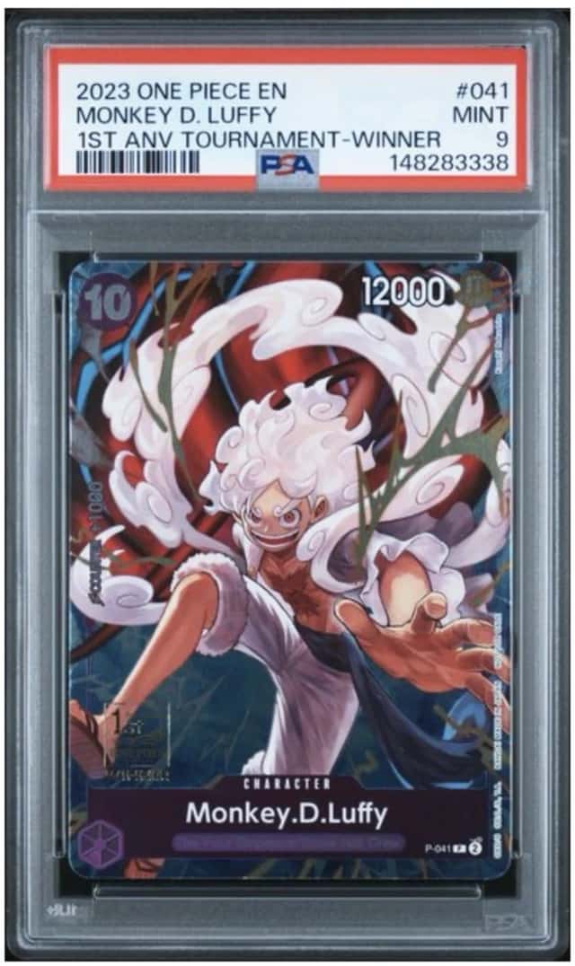 Monkey D. Luffy P-041 Bandai One Piece Card Game 1st Aniv. Trny. Winner - PSA 9