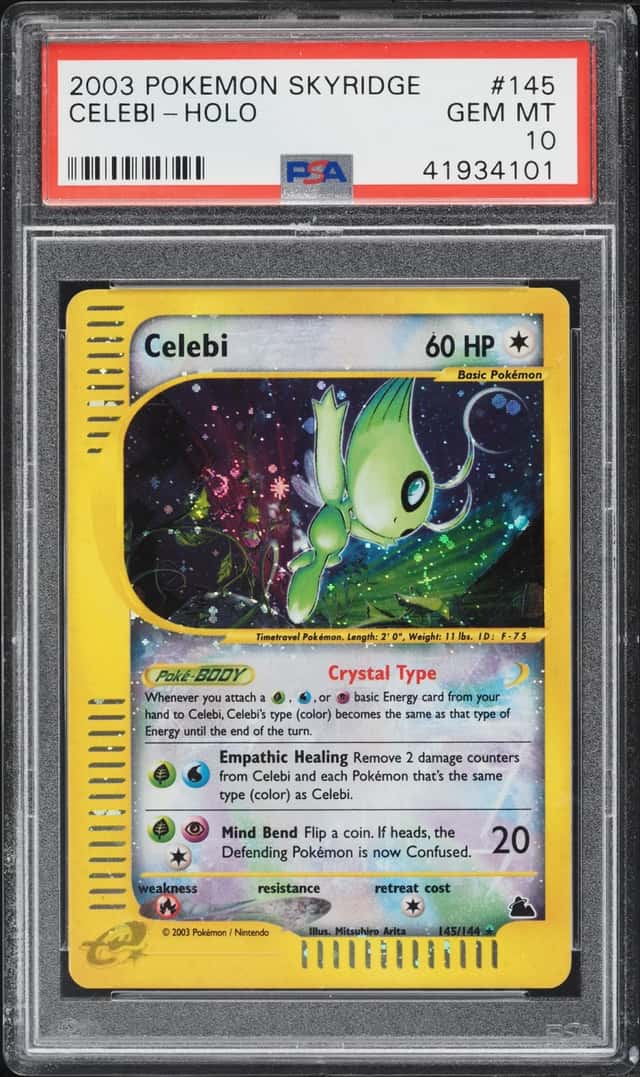 2003 Pokemon Skyridge Holo Crystal Celebi #145 PSA 10 GEM MINT