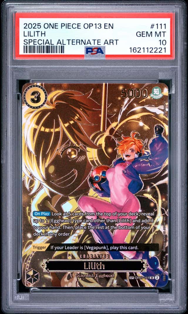 2025 ONE PIECE OP13-CARRYING ON HIS WILL SPECIAL ALTERNATE ART LILITH PSA 10
