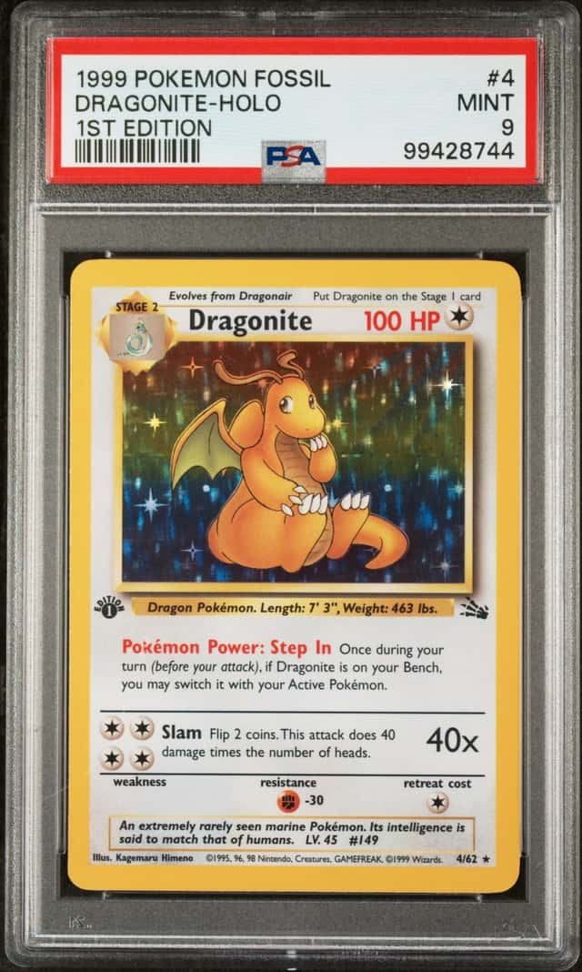 1999 Pokemon Fossil 1st Edition Holo Dragonite #4