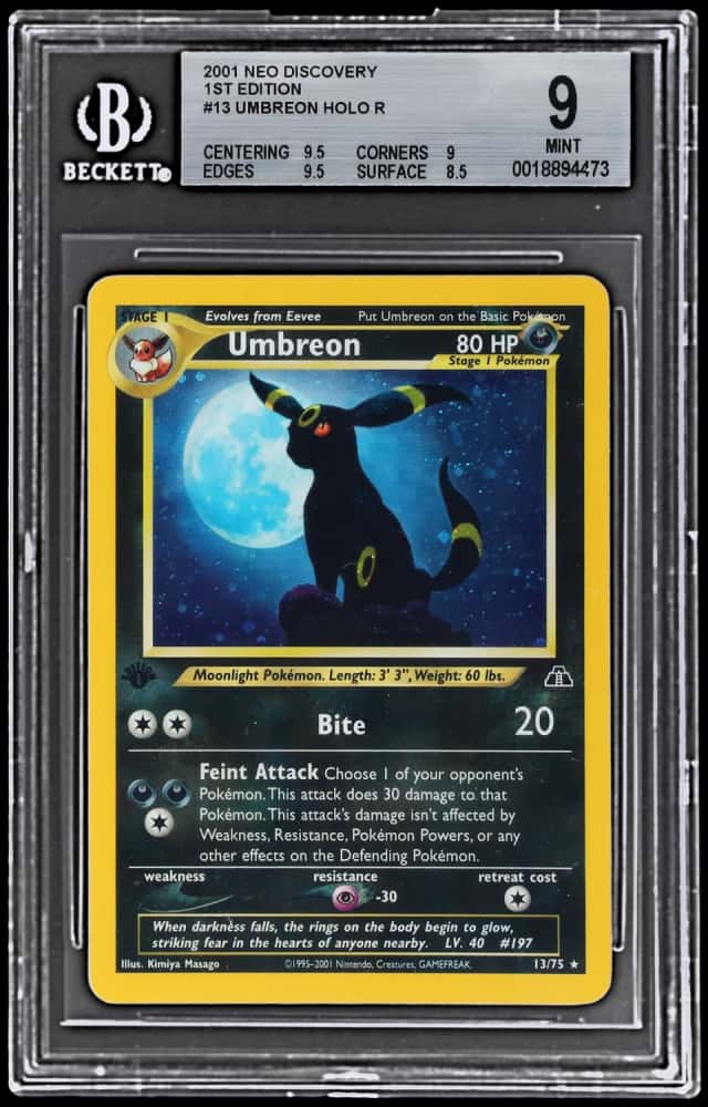 2001 Pokemon Neo Discovery 1st Edition Holo Umbreon #13