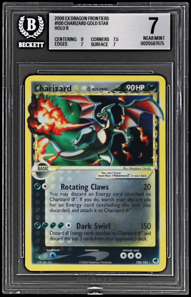 2006 Pokemon Ex Dragon Frontiers Holo Charizard Gold Star #100