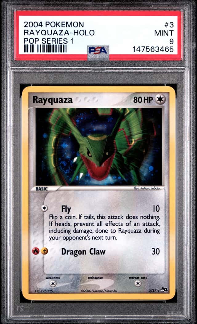 2004 POKEMON RAYQUAZA-HOLO POP SERIES 1 #3 PSA 9 *POP SERIES 5 - MISLABEL*