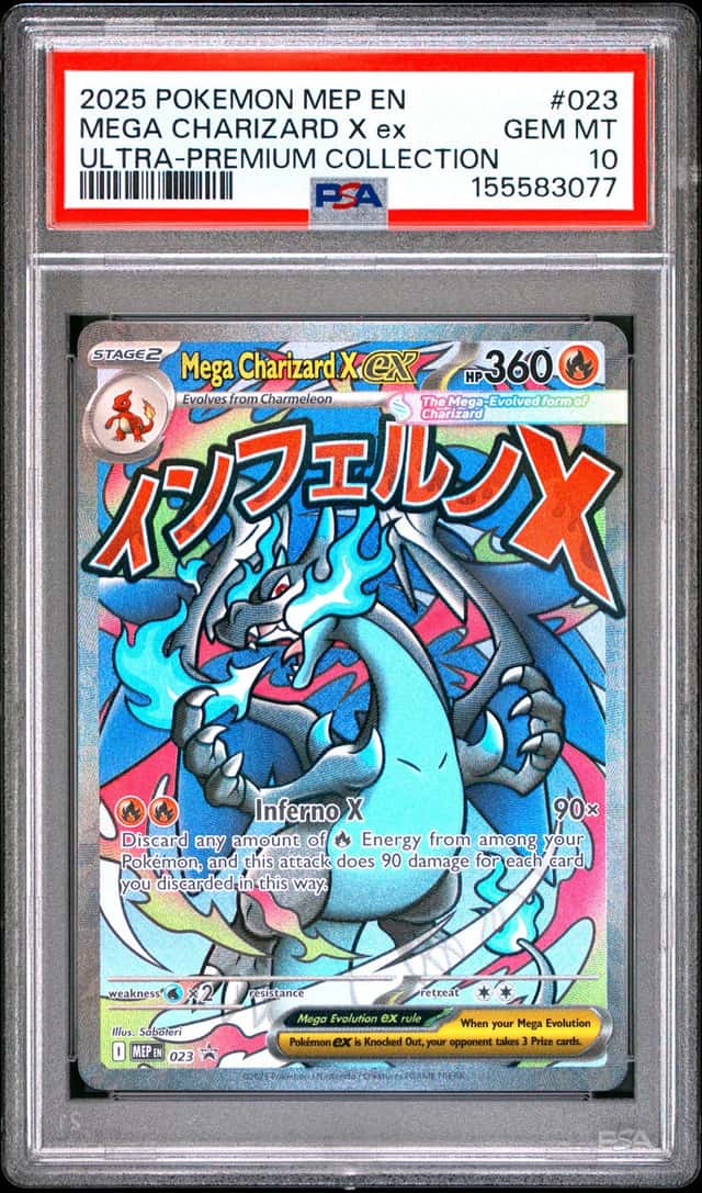 2025 POKEMON MEP EN-ME UPC BLACK STAR PROMO #023 MEGA CHARIZARD X ex PSA 10