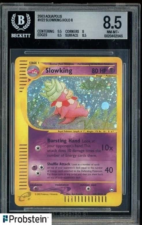 2003 Pokemon Aquapolis #H22 Slowking Holo w/ Swirl BGS 8.5 NM-MT+