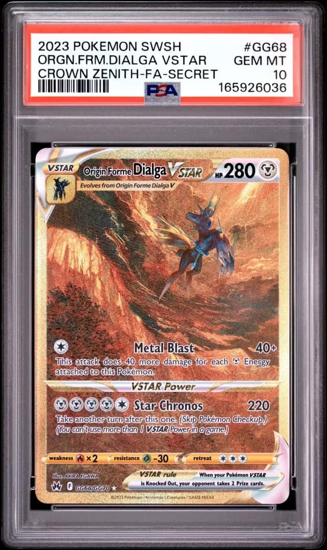 2023 POKEMON SWORD & SHIELD CROWN ZENITH FA/ORIGIN FORME DIALGA VSTAR PSA 10