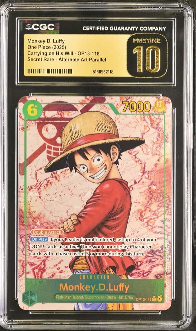 OP Monkey D. Luffy 2025 Carrying on His Will #OP13-118 SR AAP CGC PRISTINE 10