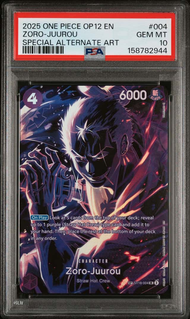 2025 One Piece OP12 EN Special Alternate Art #004 Zoro-Juurou PSA 10 GEM MINT