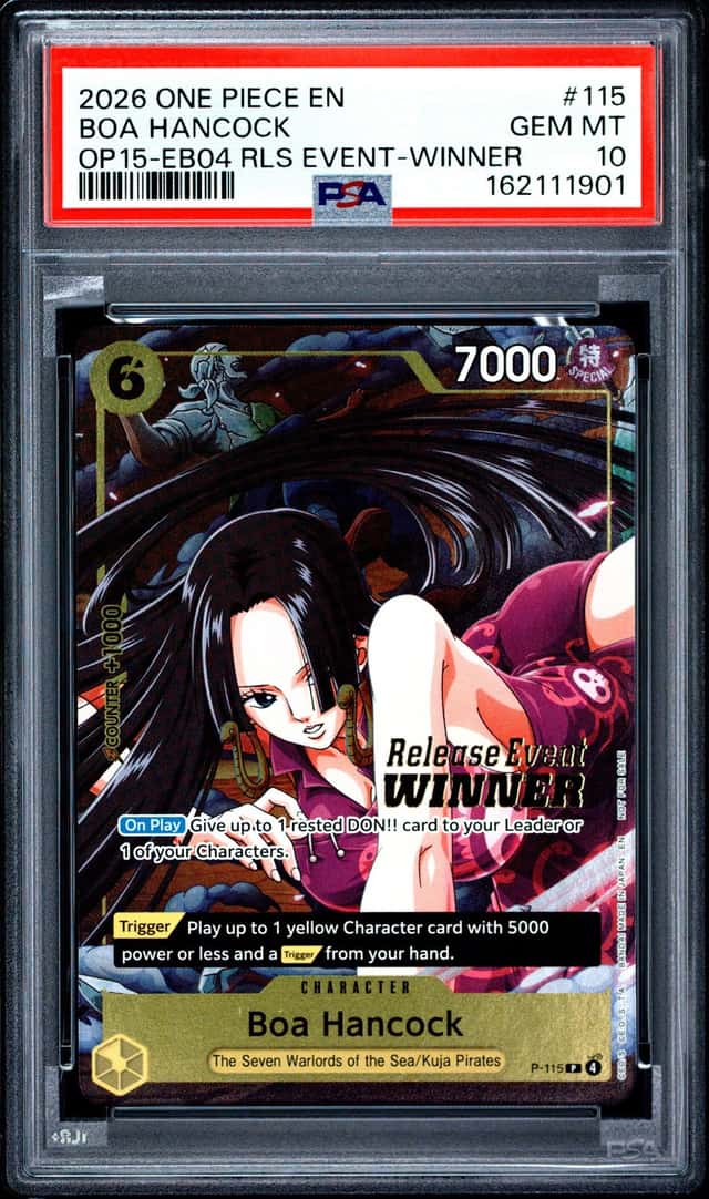 One Piece CCG Boa Hancock Winner Promo Alt Art Holo PSA 10 Gem Mint TCG