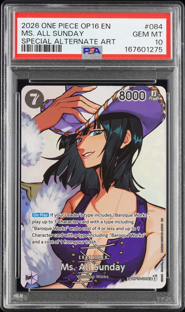 2026 One Piece The Time of Battle Ms. All Sunday Alt Art #OP14-084 PSA 10