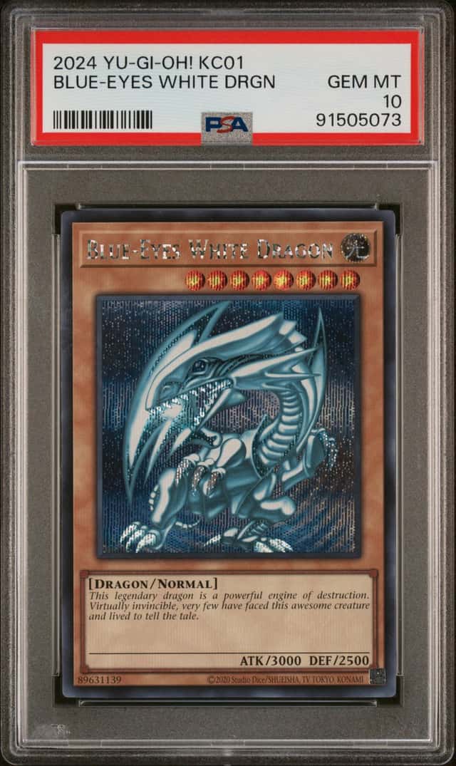 Blue Eyes White Dragon Kc01 25th Anniversary Kaiba Secret Rare Yugioh PSA 10 *73