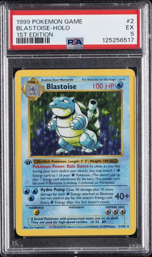 1999 POKEMON BASE SET 1ST EDITION #2 BLASTOISE-HOLO PSA 5