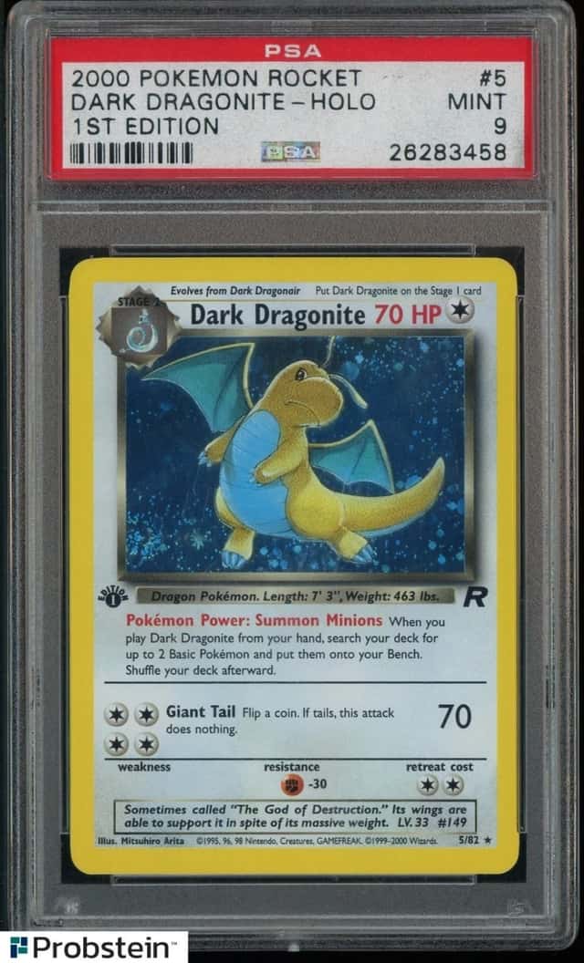 2000 Pokemon Rocket 1st Edition #5 Dark Dragonite Holo PSA 9 MINT