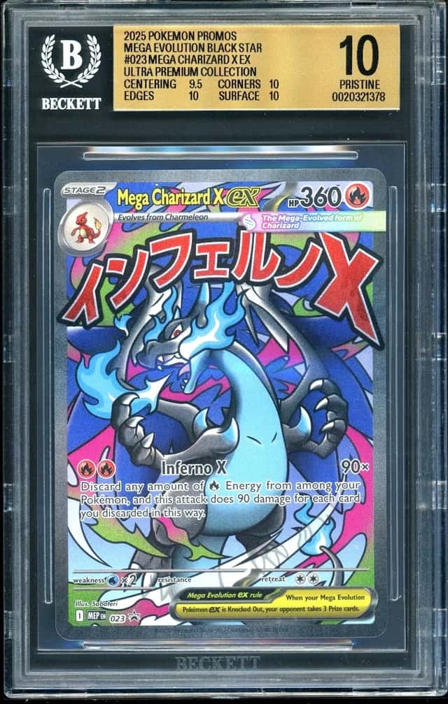 Pokemon Mega Charizard X ex 2025 Mega Evolution Black Star Promos BGS 10
