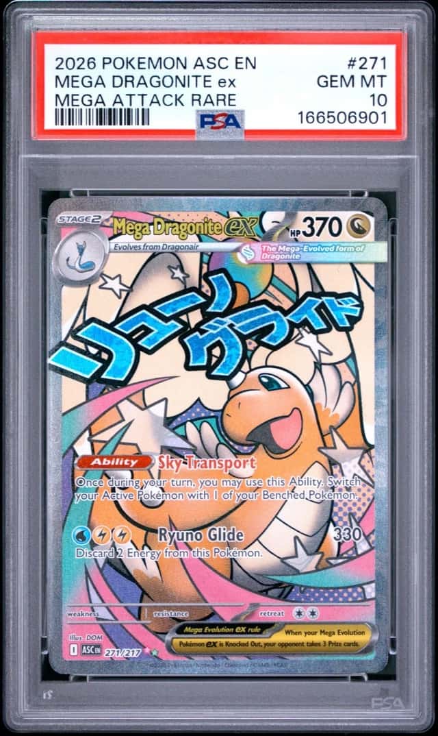 2026 POKEMON ASC EN-ASCENDED HEROES MEGA ATTACK RARE MEGA DRAGONITE EX PSA 10