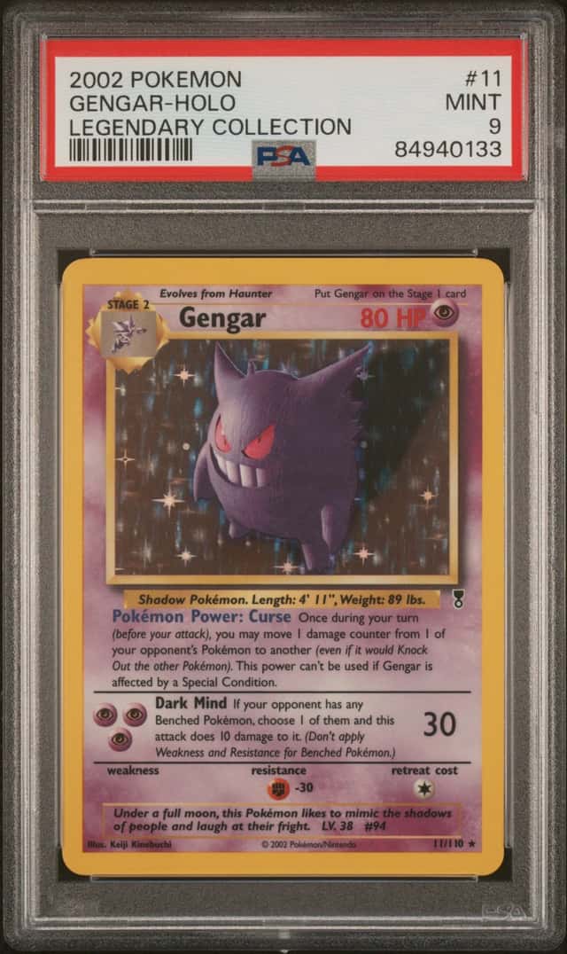 POKEMON GENGAR-HOLO LEGENDARY COLLECTION 2002 LEGENDARY COLLECTION #11 PSA 9