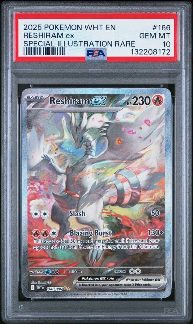 2025 Pokemon WHT EN-White Flare Special Illustration Rare Reshiram EX PSA 10