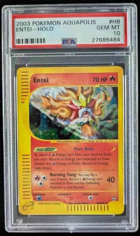 2003 Pokemon ENTEI #H8/H32 Aquapolis Unlimited Cosmos Holo Rare English PSA 10