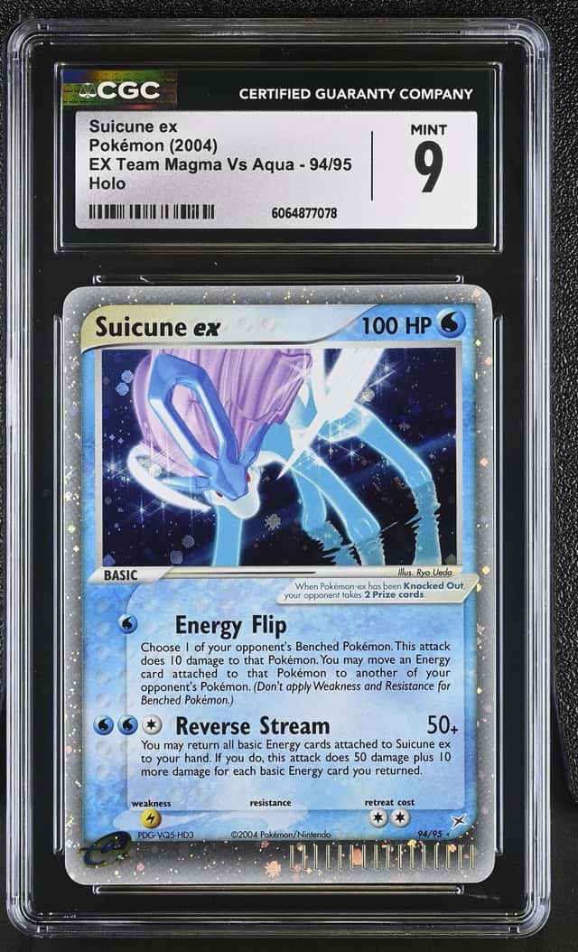 2004 Pokémon Suicune ex Holo EX Team Magma Vs Aqua #94 CGC 9