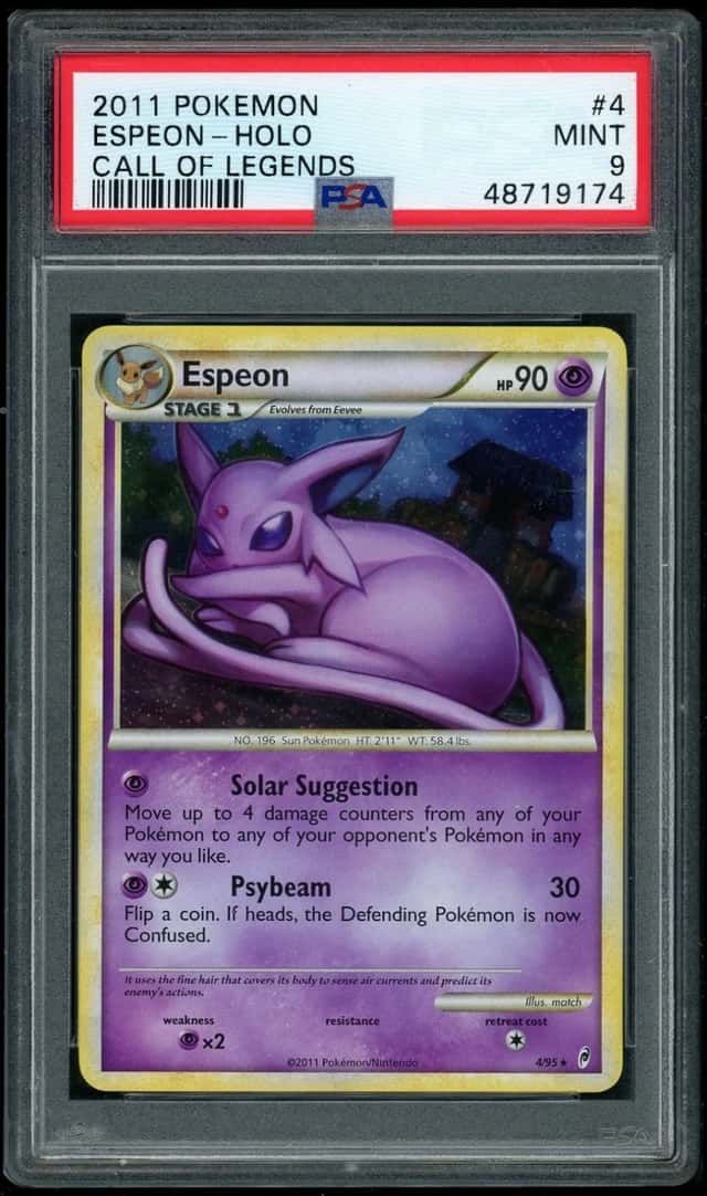 POKEMON ESPEON-HOLO 2011 CALL OF LEGENDS #4 PSA 9