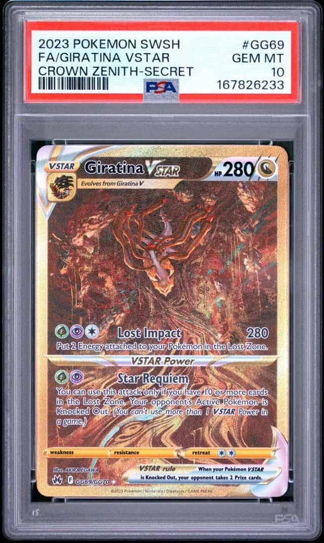 2023 POKEMON SWORD & SHIELD CROWN ZENITH SECRET FULL ART/GIRATINA VSTAR PSA 10