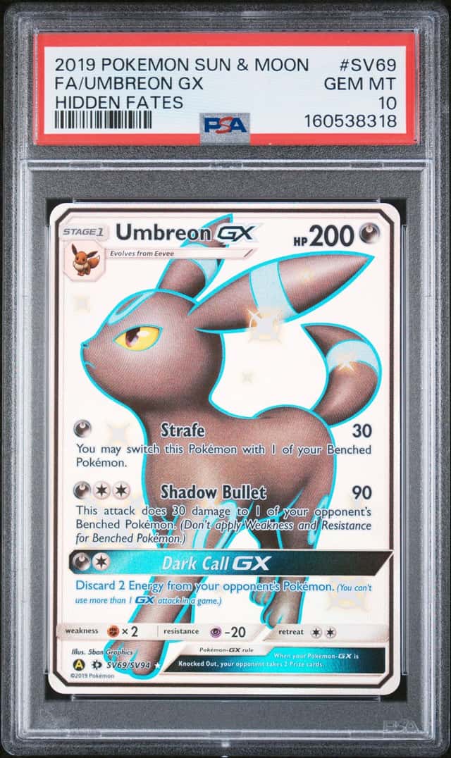 2019 Pokemon Sun and Moon Hidden Fates Shiny Vault Umbreon Gx #SV69