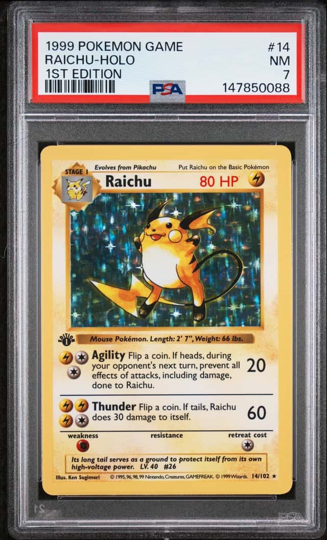 1999 Pokemon Base Set Holo 1st Edition Raichu #14