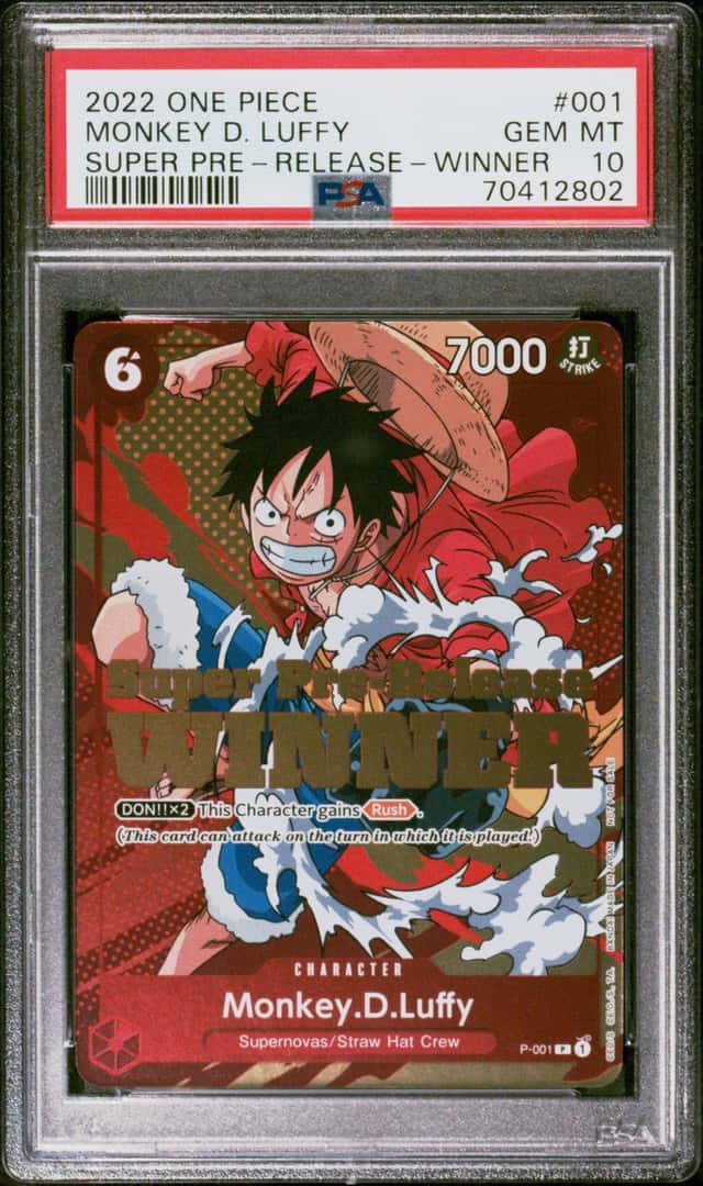2022 One Piece Super Pre-Release Winner #001 Monkey D Luffy PSA 10 GEM MINT