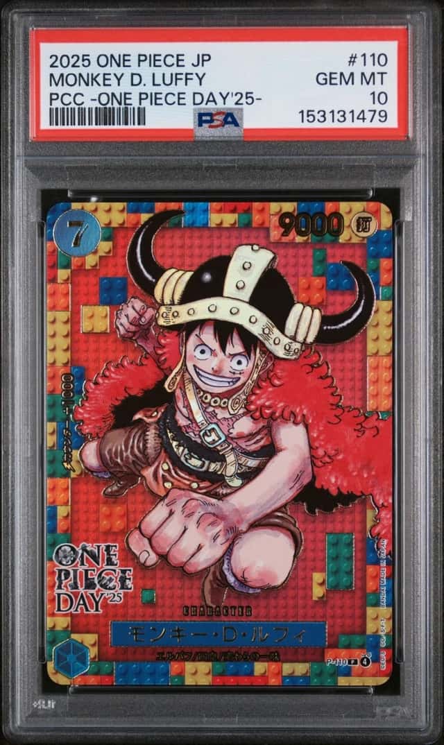 2025 ONE PIECE MONKEY D. LUFFY #P-110 ONE PIECE DAY PROMO 25 PSA 10 GEM MINT