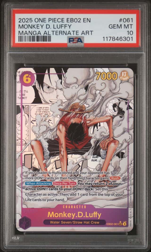 2025 One Piece EB02 EN Manga Alternate Art #061 Monkey D Luffy PSA 10