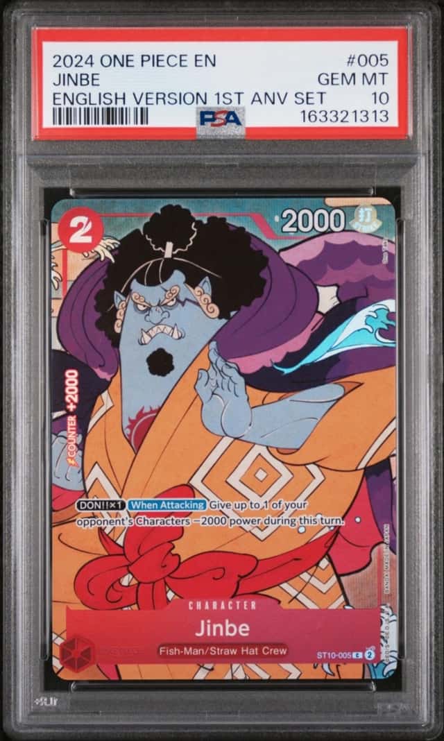 2024 ONE PIECE ENGLISH VERSION 1ST ANNIVERSARY SET #005 JINBE PSA 10