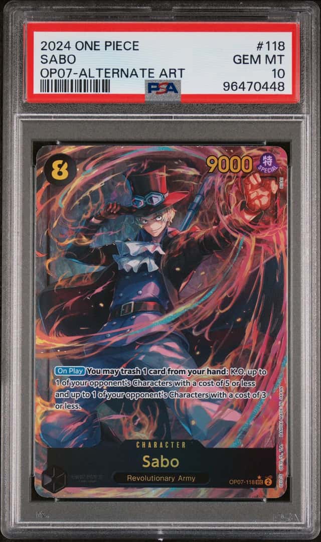 PSA 10 Sabo OP07-118 Parallel Foil Secret Rare 2024 One Piece English
