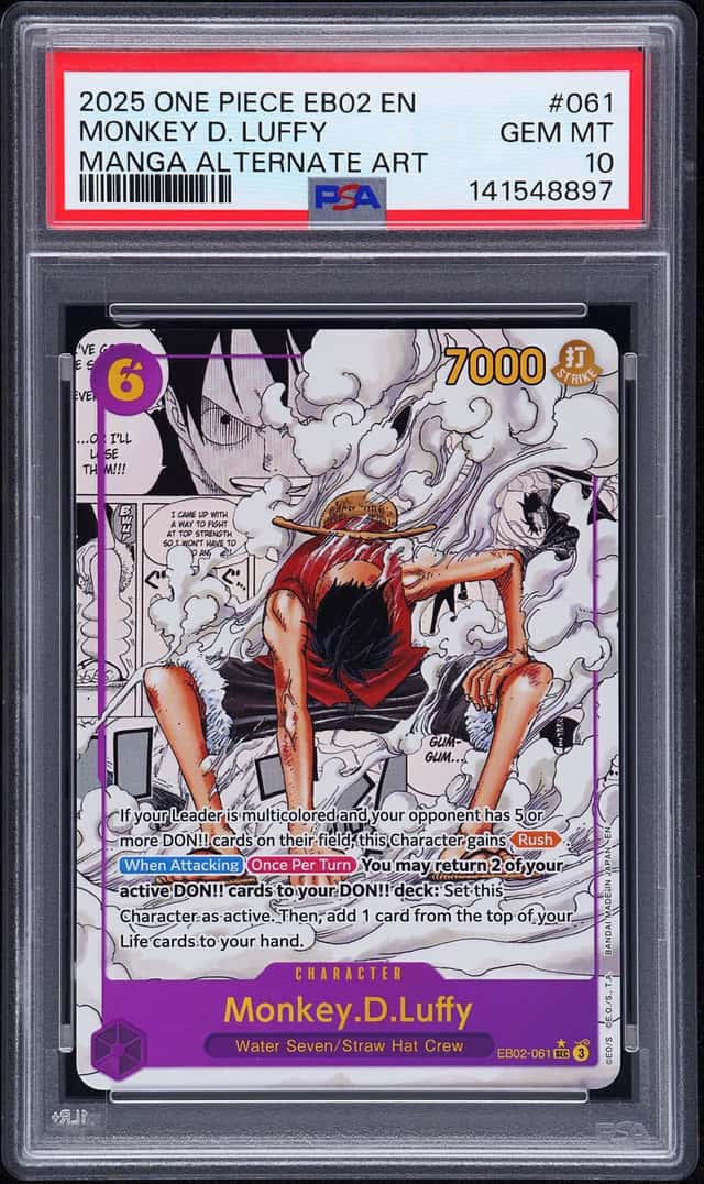 2025 One Piece EB02 EN Manga Alternate Art #061 Monkey D Luffy PSA 10