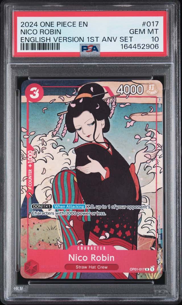 2024 ONE PIECE ENGLISH VERSION 1ST ANNIVERSARY SET #017 NICO ROBIN PSA 10