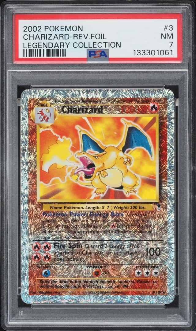 2002 Pokemon Legendary Collection Reverse Holo Charizard #3 PSA 7 NRMT