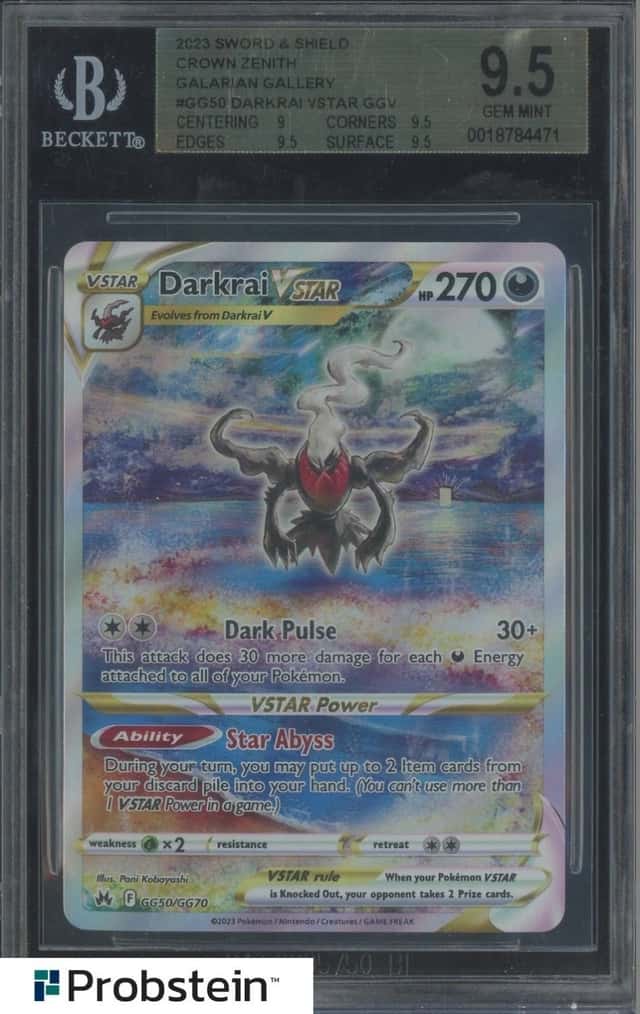 2023 Pokemon SWSH Crown Zenith #GG50 Darkrai VSTAR BGS 9.5 GEM MINT