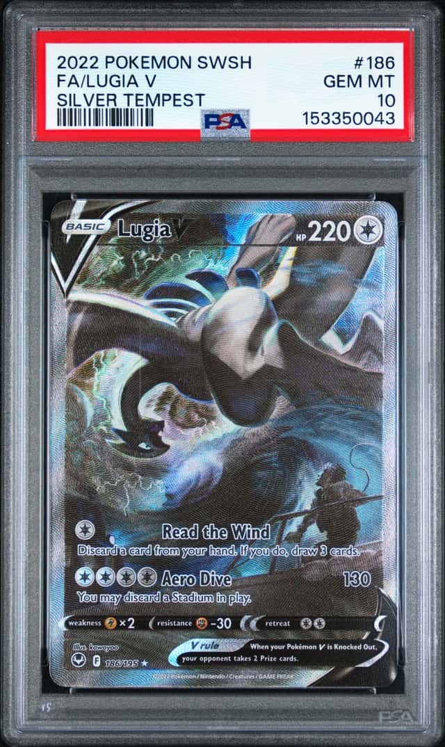 2022 Pokemon SWSH Silver Tempest #186 FA Lugia V PSA 10 GEM MINT