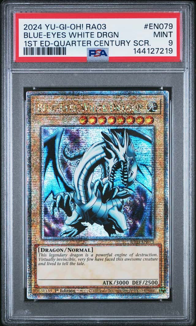 Blue Eyes White Dragon RA03-EN079 1st Edition QCR Yugioh PSA 9 *219