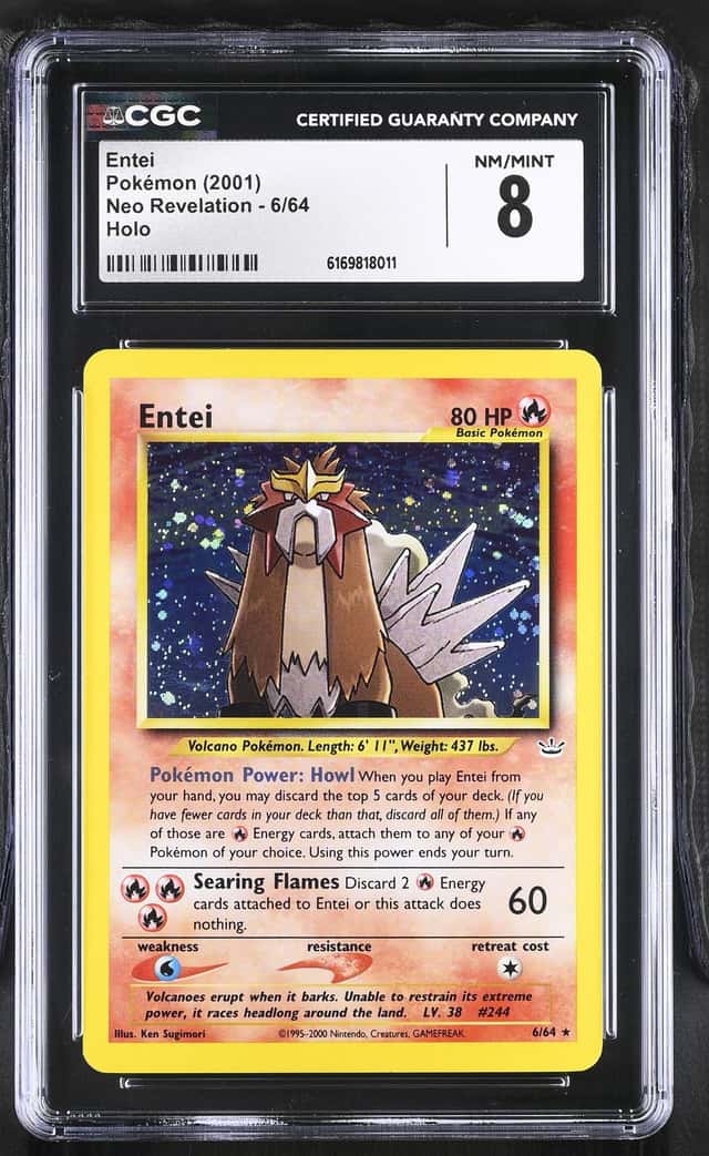 Entei Neo Revelation Holofoil CGC 8 New Cert 6/64 Pokemon TCG