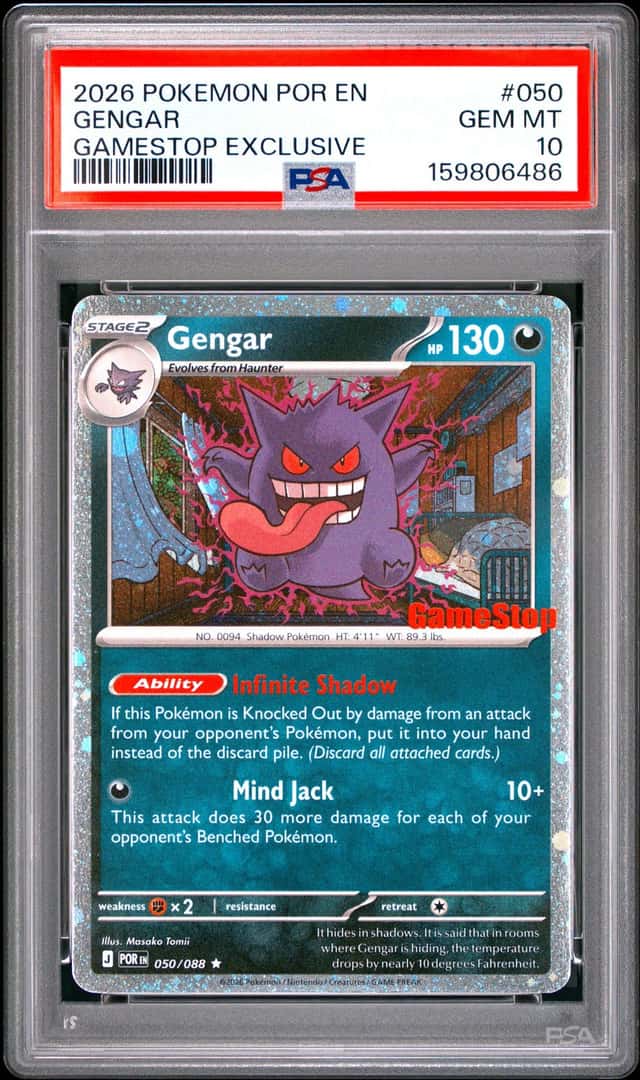 2026 POKEMON POR EN-PERFECT ORDER GAMESTOP EXCLUSIVE #050 GENGAR PSA 10