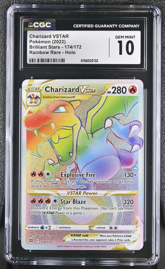 Pokemon CGC 10 Charizard VSTAR 174/172 Brilliant Stars Rainbow Rare Holo 2022