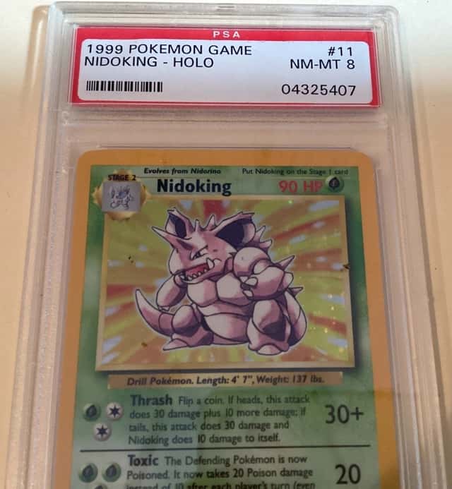 1999 Pokemon Game #11 Nidoking-Holo PSA 8 nr