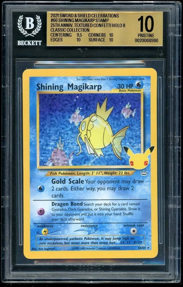Pokemon 2021 SWSH Celebrations Shining Magikarp 25th Anniversary STAMP BGS 10